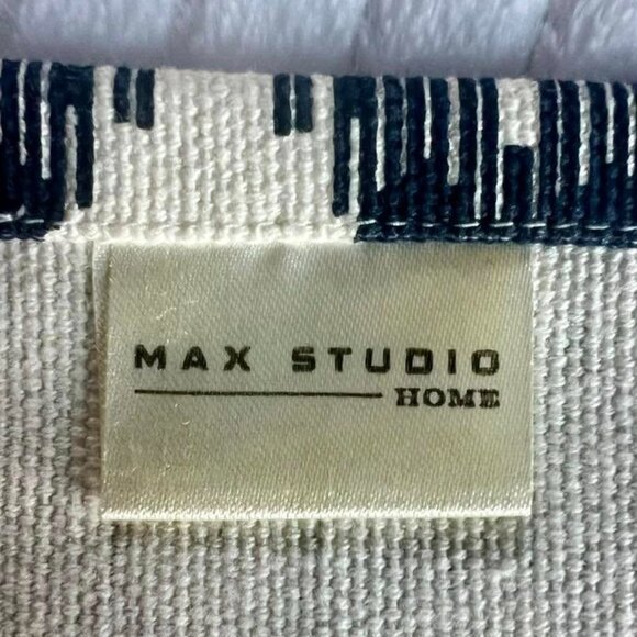 Max Studio Home Navy Blue & White Farmhouse Style Table Runner W/Fringe Ends - Picture 6 of 8